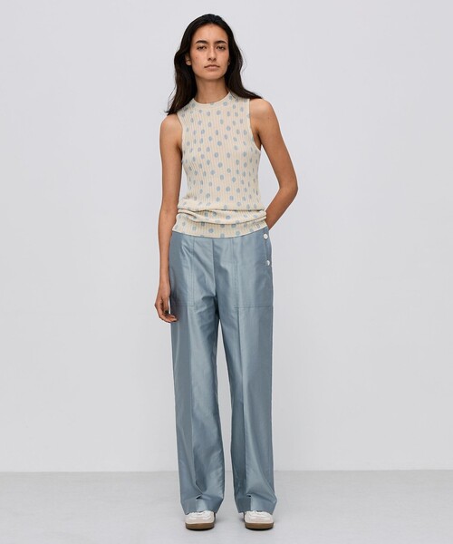 BACCA（バッカ）の「コットンバックサテン セーラーパンツ（その他パンツ・レディース・ライトブルー/ダークグリーン・34/36）」の3枚目の写真