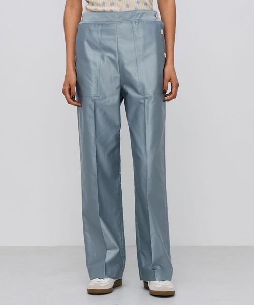 BACCA（バッカ）の「コットンバックサテン セーラーパンツ（その他パンツ・レディース・ライトブルー/ダークグリーン・34/36）」の4枚目の写真
