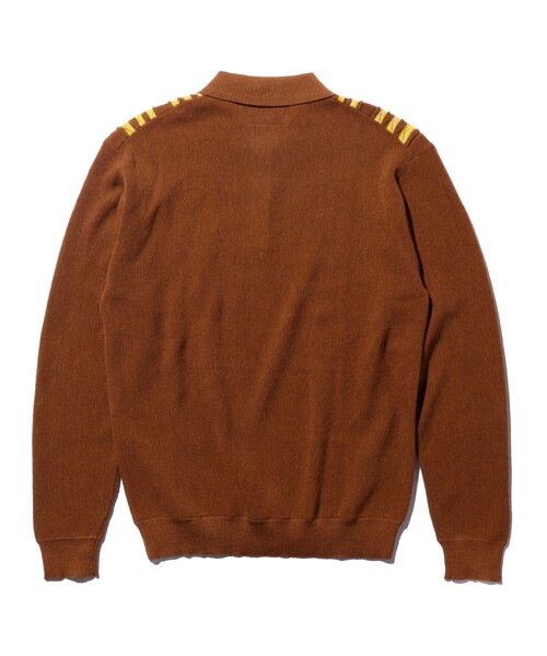 BEAMS PLUS(ビームスプラス)の「14ゲージ ボーンストライプ ニット ポロシャツ(ポロシャツ・メンズ・オリーブ/ブラック/ネイビー/ブラウン・XL/L/M/S)」の16枚目の写真