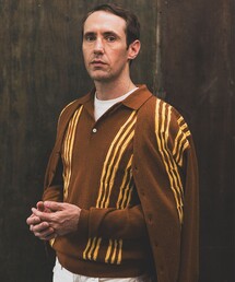 BEAMS PLUS | 14ゲージ ボーンストライプ ニット ポロシャツ(ポロシャツ)