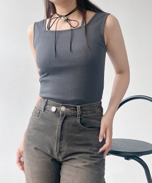 AS KNOW AS plus（アズノゥアズプラス）の「●前後2WAY スクエアホルタータンクトップ（タンクトップ）」