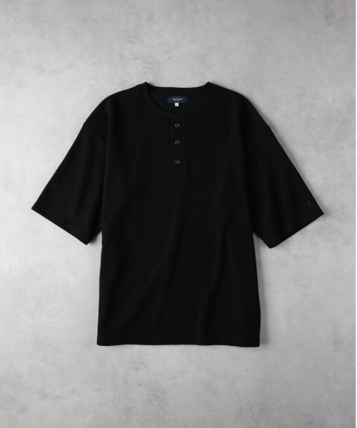 BACK NUMBER（バックナンバー）の「【BACK NUMBER】ロゴ刺繍ヘンリーネック半袖Ｔシャツ（Tシャツ/カットソー・メンズ・ブラック/ダークグレー・M/L/XL）」の3枚目の写真