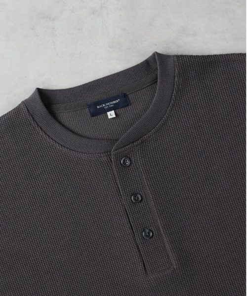 BACK NUMBER（バックナンバー）の「【BACK NUMBER】ロゴ刺繍ヘンリーネック半袖Ｔシャツ（Tシャツ/カットソー・メンズ・ブラック/ダークグレー・M/L/XL）」の11枚目の写真