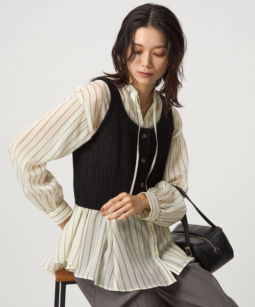 グリーンレーベルリラクシング 【結論シリーズ】ミルフィーユフレアブラウス 結論シリーズ】ミルフィーユフレアブラウス（シャツ/ブラウス