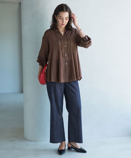 green label relaxing（グリーンレーベルリラクシング）の「ミルフィーユフレアブラウス（シャツ/ブラウス・レディース・ブラック/オフホワイト/その他2/その他1/ブラウン・FREE）」の20枚目の写真