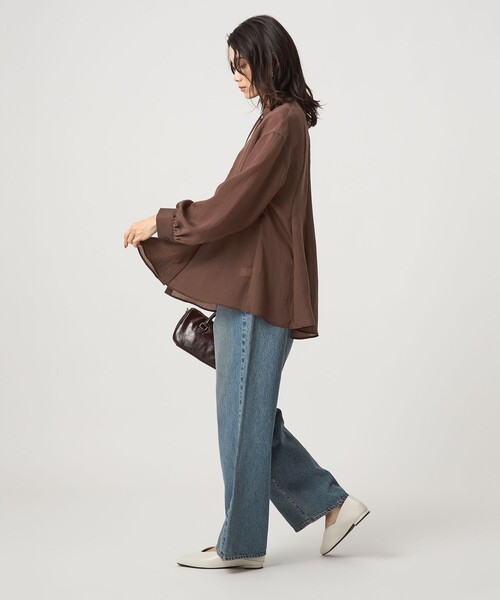 ミルフィーユフレア　ブラウス　結論シリーズ　ブラウン　新品　グリーンレーベル UNITED ARROWS green label relaxing 【結論シリーズ