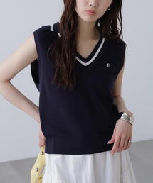 FREE'S MART | Ｖネックポロノースリーブニット(ニット/セーター)