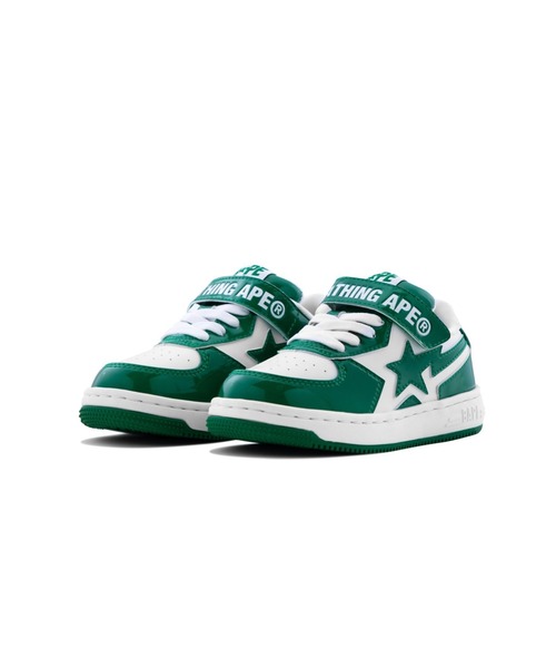 A BATHING APE（アベイシングエイプ）の「BAPE STA ICON KIDS #1（スニーカー・キッズ・ブラック/グリーン・17/16/19/14.0cm/18/15 ）」の2枚目の写真