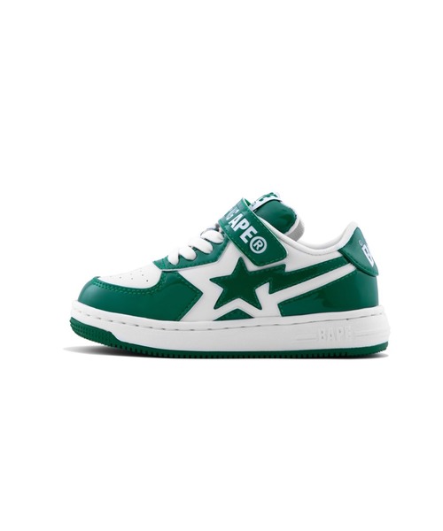 A BATHING APE（アベイシングエイプ）の「BAPE STA ICON KIDS #1（スニーカー・キッズ・ブラック/グリーン・17/16/19/14.0cm/18/15 ）」の4枚目の写真