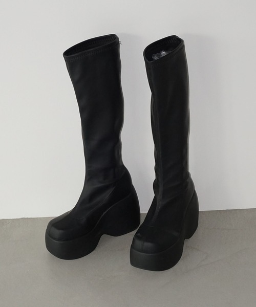 ウェーブソール ウェッジロングブーツ chs25a007-ファッション通販