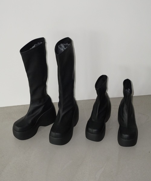 ウェーブソール ウェッジロングブーツ chs25a007-ファッション通販