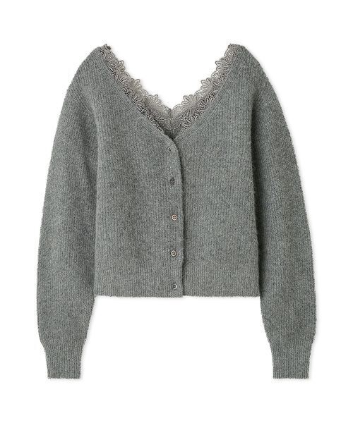 セール】フォックスウールレーストリムカーディガン（カーディガン