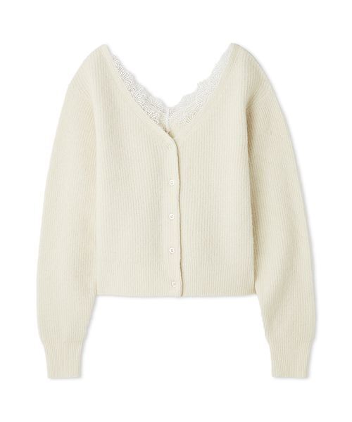 セール】フォックスウールレーストリムカーディガン（カーディガン