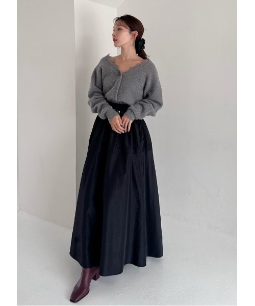 FRAY I.D（フレイアイディー）の「フォックスウールレーストリムカーディガン（カーディガン/ボレロ・レディース・ピンク/アイボリー/グレー・F）」の5枚目の写真