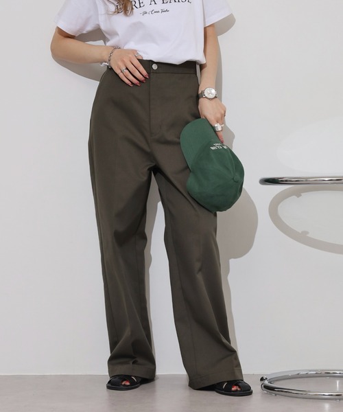 センタープレスストレートスラックス