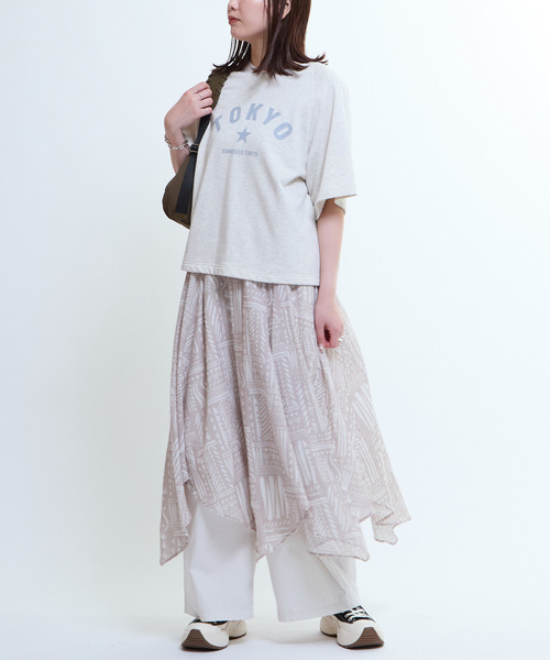 CONVERSE TOKYO(コンバーストウキョウ)の「BLOCK PRINT CAMISOLE DRESS(ワンピース・レディース・サックスブルー/ベージュ/ネイビー・FREE)」の7枚目の写真