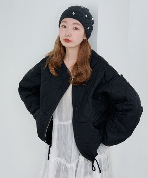 Kastane（カスタネ）の「【新色追加/4色展開】パールニットビーニー（ニットキャップ/ビーニー・レディース・キャメル/グレー/アイボリー/ブラック・FREE）」の16枚目の写真