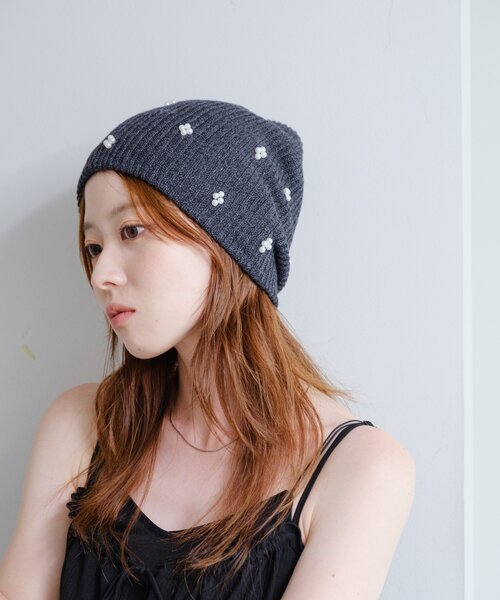Kastane（カスタネ）の「【新色追加/4色展開】パールニットビーニー（ニットキャップ/ビーニー・レディース・キャメル/グレー/アイボリー/ブラック・FREE）」の20枚目の写真