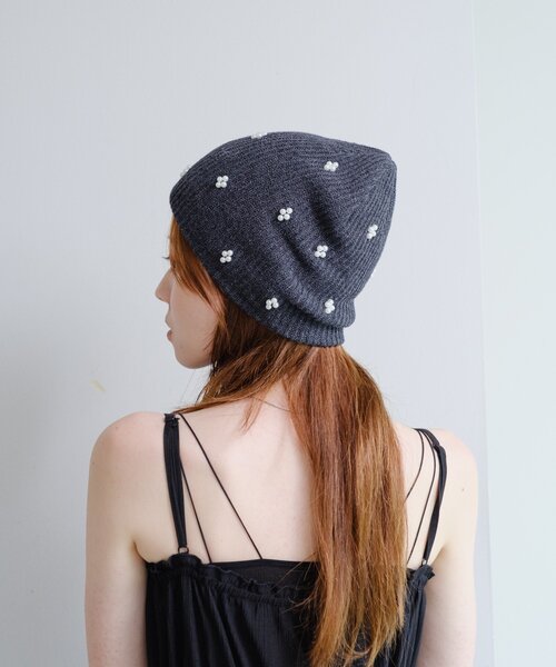 Kastane（カスタネ）の「【新色追加/4色展開】パールニットビーニー（ニットキャップ/ビーニー・レディース・キャメル/グレー/アイボリー/ブラック・FREE）」の21枚目の写真