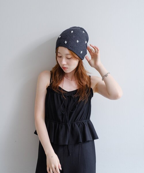 Kastane（カスタネ）の「【新色追加/4色展開】パールニットビーニー（ニットキャップ/ビーニー・レディース・キャメル/グレー/アイボリー/ブラック・FREE）」の22枚目の写真