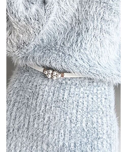 RESEXXY（リゼクシー）の「ポイントパールゴムベルト（ベルト・レディース・ホワイト/ブラック/ベージュ・FREE）」の2枚目の写真