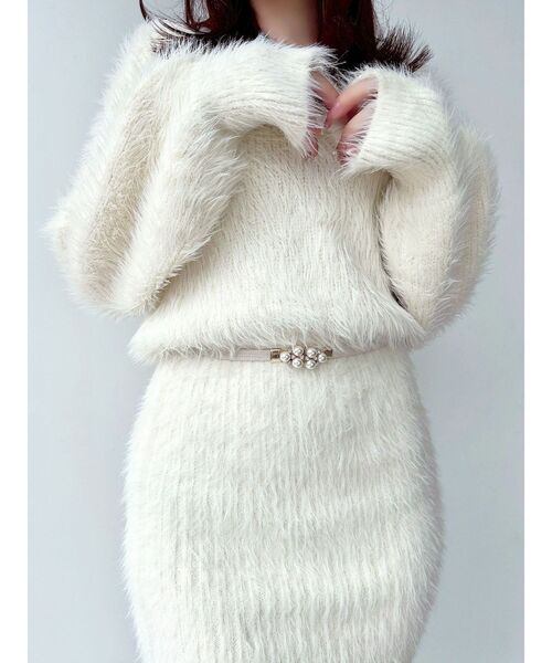 RESEXXY（リゼクシー）の「ポイントパールゴムベルト（ベルト・レディース・ホワイト/ブラック/ベージュ・FREE）」の4枚目の写真