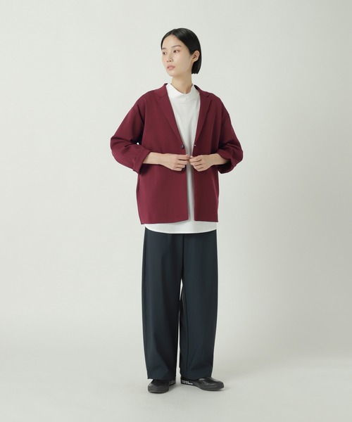 ZUCCa（ズッカ）の「PEストレッチニット / ニットジャケット / S（テーラードジャケット・レディース・ベージュ/ブラック/ボルドー・M size）」の7枚目の写真