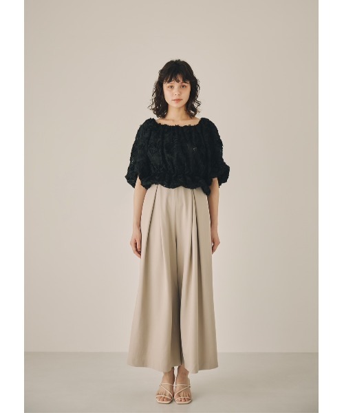 NOTREemor(ノートルエモア)の「flower jacquard puff sleeve top(Tシャツ/カットソー・レディース・ホワイト/ブラック・FREE)」の13枚目の写真