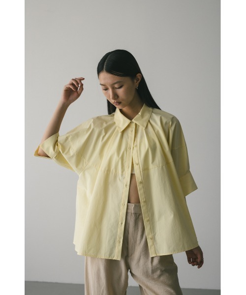 STYLEMIXER(スタイルミキサー)の「フォルムテントラインシャツ(シャツ/ブラウス・レディース・ライトイエロー/ホワイト/ネイビー・FREE)」の13枚目の写真