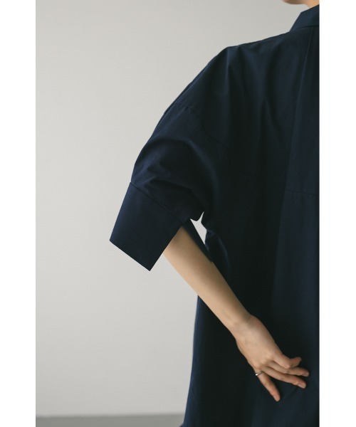 STYLEMIXER(スタイルミキサー)の「フォルムテントラインシャツ(シャツ/ブラウス・レディース・ライトイエロー/ホワイト/ネイビー・FREE)」の10枚目の写真
