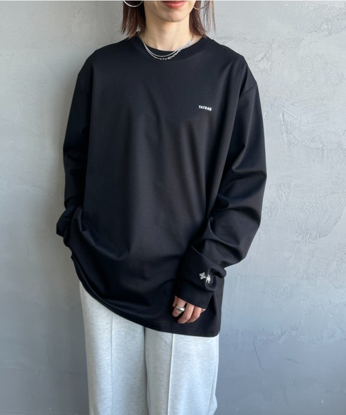 タトラス コットン ロングTシャツ 01 170/88A ブラック 中古・古着通販】TATRAS (タトラス) ブランドロゴ ロング
