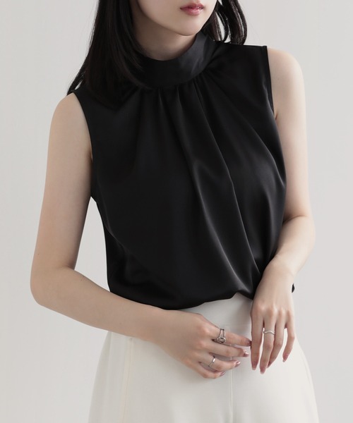 nouvellemoi(ヌーベルモイ)の「ノースリーブブラウス(シャツ/ブラウス・レディース・グレイッシュベージュ/ブラック/ホワイト/ライトグレー・FREE)」の20枚目の写真