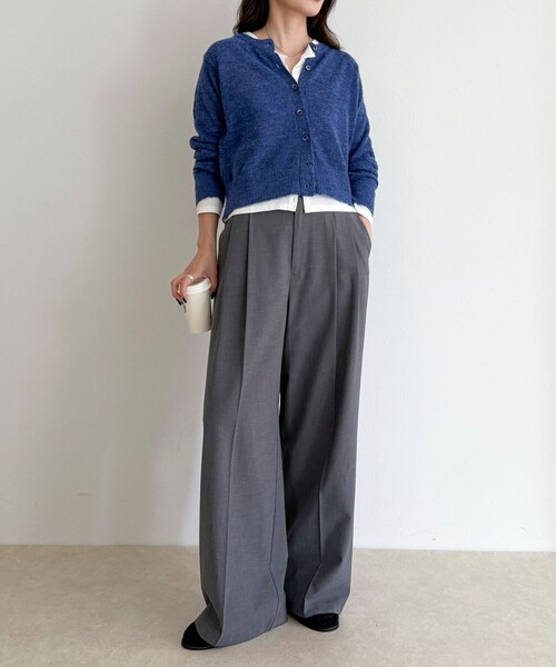 fredy emue（フレディエミュ）の「【@sora_522m企画】ウール混天竺カーディガン（カーディガン/ボレロ・レディース・ブラック/ネイビー/グレー/ブルー・38）」の6枚目の写真