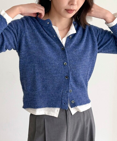 fredy emue（フレディエミュ）の「【@sora_522m企画】ウール混天竺カーディガン（カーディガン/ボレロ・レディース・ブラック/ネイビー/グレー/ブルー・38）」の11枚目の写真