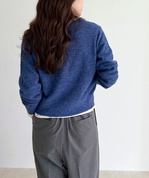 fredy emue（フレディエミュ）の「【@sora_522m企画】ウール混天竺カーディガン（カーディガン/ボレロ・レディース・ブラック/ネイビー/グレー/ブルー・38）」の12枚目の写真