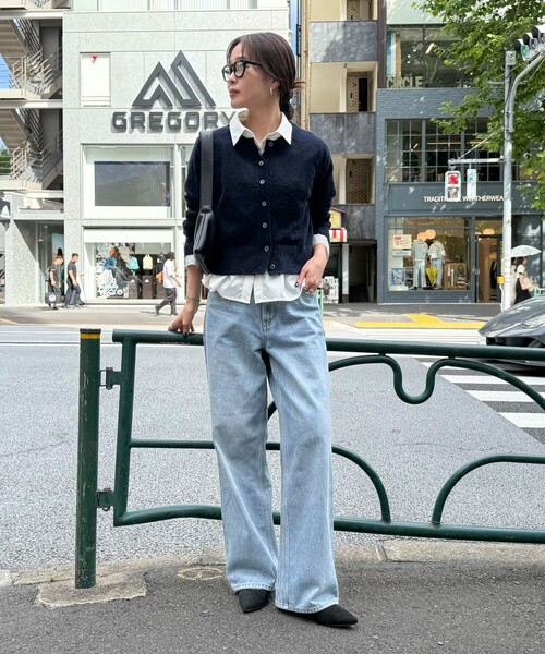 fredy emue（フレディエミュ）の「【@sora_522m企画】ウール混天竺カーディガン（カーディガン/ボレロ・レディース・ブラック/ネイビー/グレー/ブルー・38）」の15枚目の写真