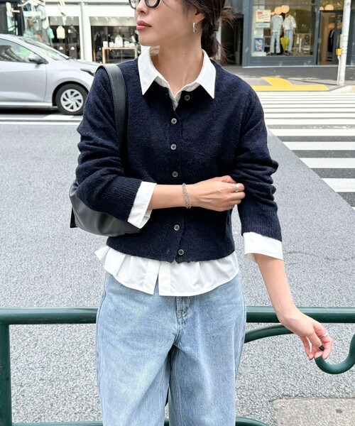 fredy emue（フレディエミュ）の「【@sora_522m企画】ウール混天竺カーディガン（カーディガン/ボレロ・レディース・ブラック/ネイビー/グレー/ブルー・38）」の17枚目の写真