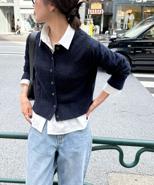 fredy emue（フレディエミュ）の「【@sora_522m企画】ウール混天竺カーディガン（カーディガン/ボレロ・レディース・ブラック/ネイビー/グレー/ブルー・38）」の19枚目の写真