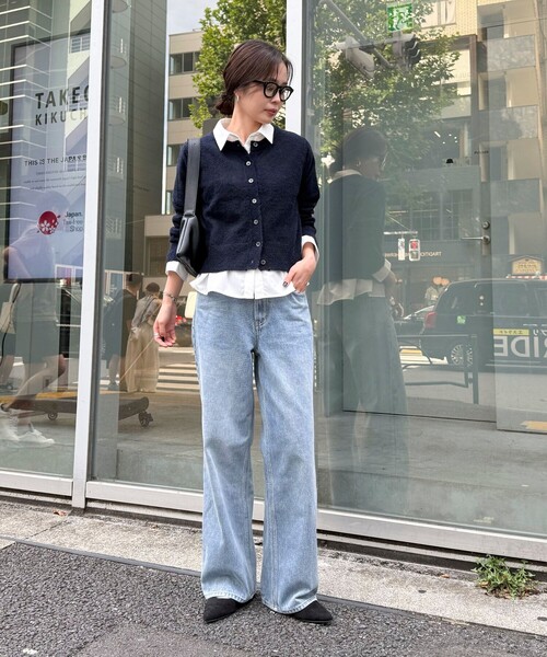 fredy emue（フレディエミュ）の「【@sora_522m企画】ウール混天竺カーディガン（カーディガン/ボレロ・レディース・ブラック/ネイビー/グレー/ブルー・38）」の20枚目の写真