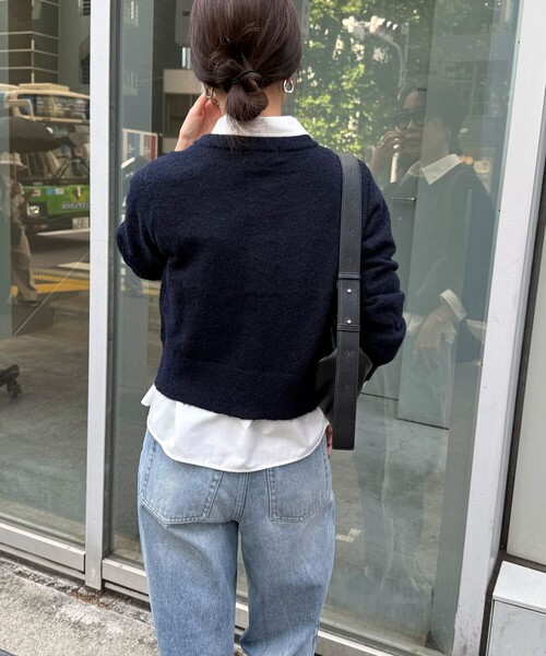 fredy emue（フレディエミュ）の「【@sora_522m企画】ウール混天竺カーディガン（カーディガン/ボレロ・レディース・ブラック/ネイビー/グレー/ブルー・38）」の21枚目の写真