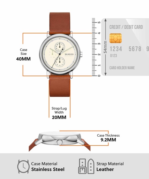SKAGEN（スカーゲン）の「スカーゲン 腕時計 メンズ アナログ レザー SKW6942（アナログ腕時計・メンズ・ブラウン・FREE）」の5枚目の写真