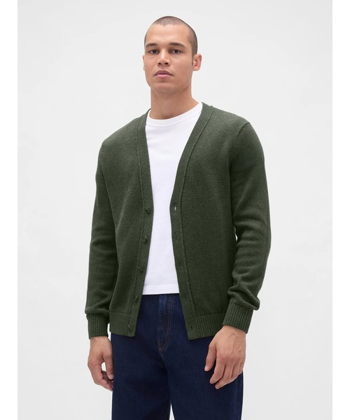 GAP(ギャップ)の「クラシック ニットカーディガン(カーディガン/ボレロ・メンズ・ブラック/カーキ・M/L/S/XL/XS)」の1枚目の写真