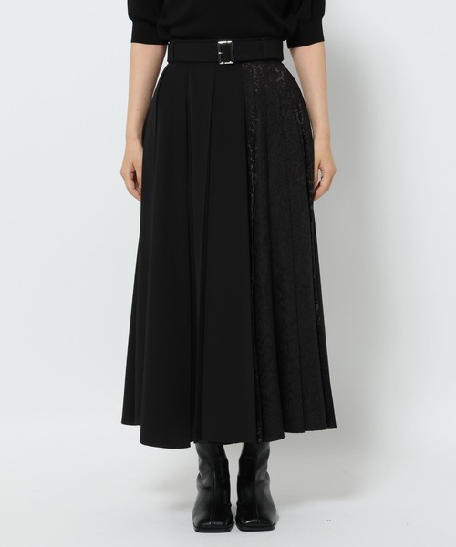 HARE アシンメトリーブラックプリーツスカート新品未使用タグ付き SETUP対応】アシメジャガードプリーツスカート(HARE)(スカート