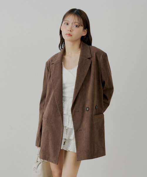 chico オーバーダブルジャケット ブラウン REVIVAL/WEB限定】オーバーダブルジャケット（テーラード