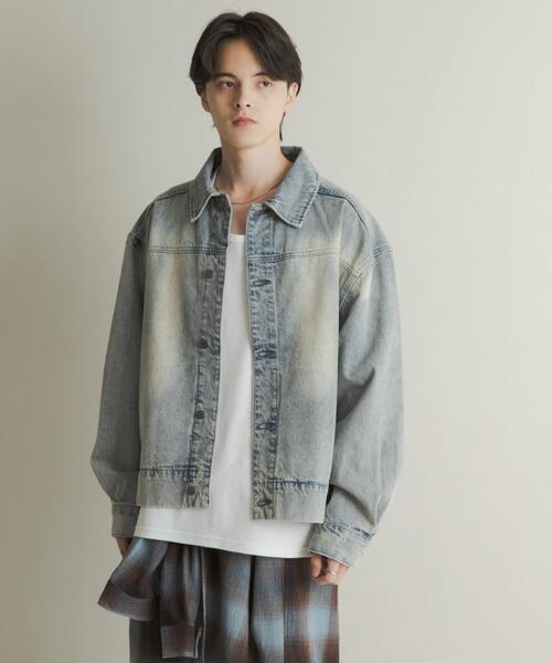 SENSE OF PLACE by URBAN RESEARCH（センスオブプレイスバイアーバンリサーチ）の「ツイストデニムブルゾン（デニムジャケット・メンズ・ライトインディゴブルー/グリーン・LARGE/MEDIUM）」の2枚目の写真