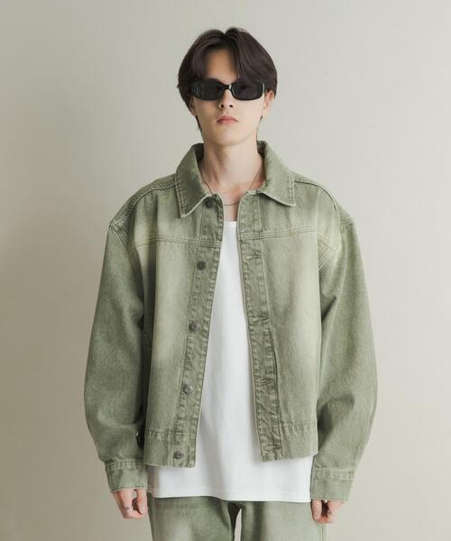 SENSE OF PLACE by URBAN RESEARCH（センスオブプレイスバイアーバンリサーチ）の「ツイストデニムブルゾン（デニムジャケット・メンズ・ライトインディゴブルー/グリーン・LARGE/MEDIUM）」の3枚目の写真