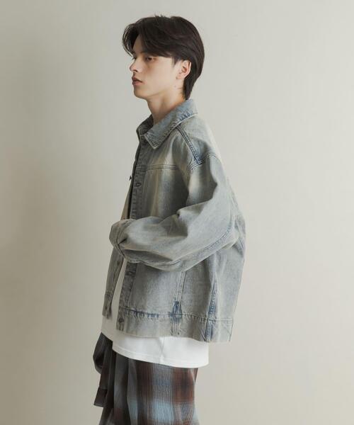 SENSE OF PLACE by URBAN RESEARCH（センスオブプレイスバイアーバンリサーチ）の「ツイストデニムブルゾン（デニムジャケット・メンズ・ライトインディゴブルー/グリーン・LARGE/MEDIUM）」の17枚目の写真