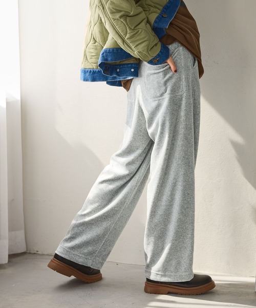 27,500円！　V12 × LEON グレー サイドポケット付きパンツ ベロア 27,500円！ V12 × LEON グレー サイドポケット付きパンツ ベロア 27