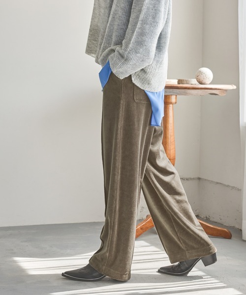 niko and...（ニコアンド）の「2WAYラビットベロアパンツ（その他パンツ・レディース・グレー/ブラック/ライトグレー/モカ/ダークブルー/オレンジ系その他/オレンジ・MEDIUM/LONG）」の4枚目の写真