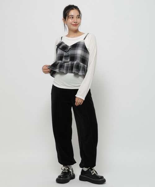 niko and...（ニコアンド）の「2WAYラビットベロアパンツ（その他パンツ・レディース・グレー/ブラック/ライトグレー/モカ/ダークブルー/オレンジ系その他/オレンジ・MEDIUM/LONG）」の13枚目の写真